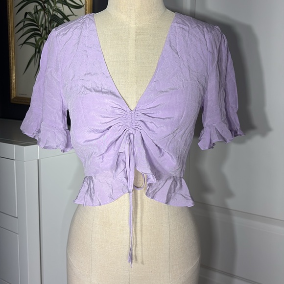 Cute cropped lavender blouse - Picture 6 of 7